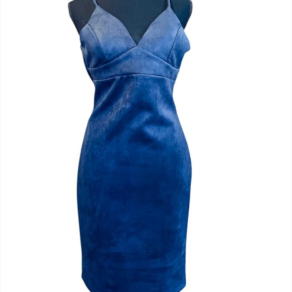 Sexy Navy Blue V-Neck Strappy Mini Dress (NWOT) - Picture 1 of 5